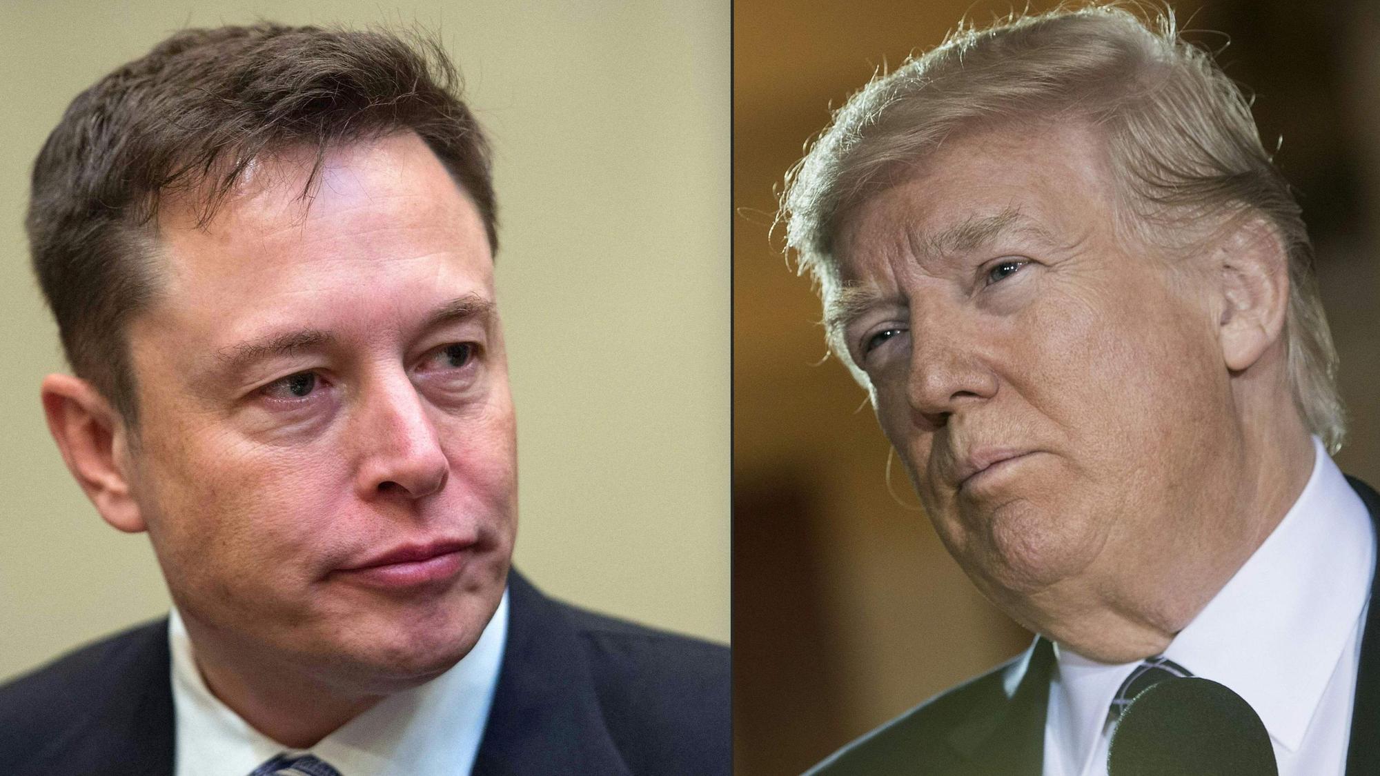 Fotomontage von Elon Musk und Donald Trump