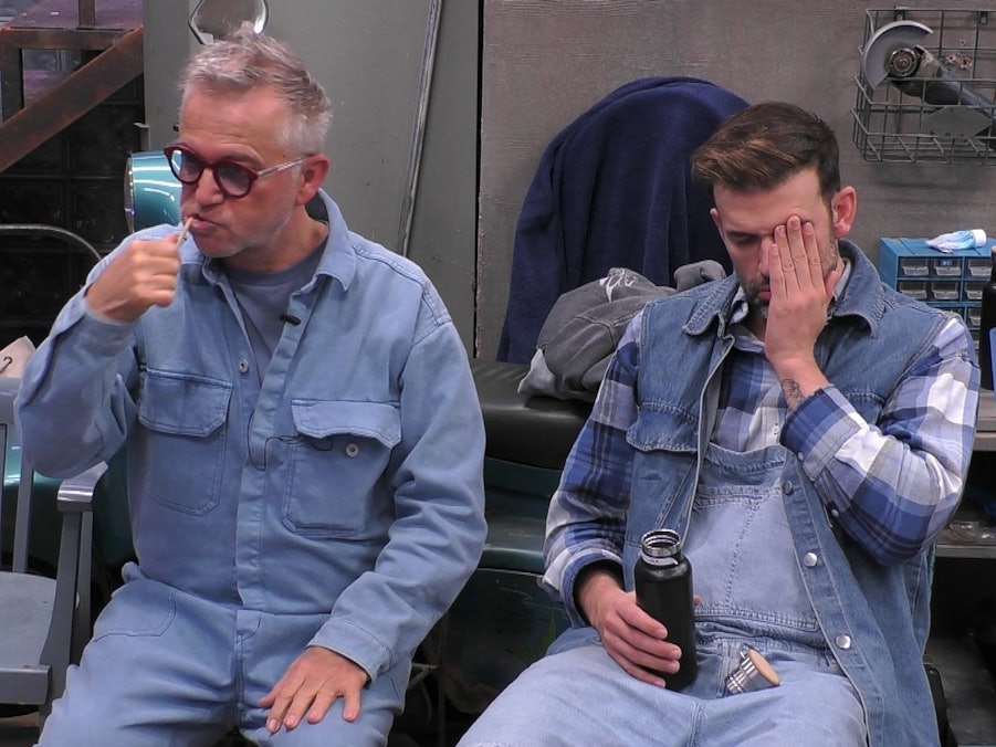 Jörg Knör (li.) und Jay Khan nach einer schlaflosen Nacht.