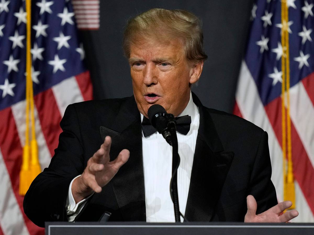 Donald Trump, ehemaliger Präsident der USA, spricht in Mar-a-Lago in Palm Beach, Florida.