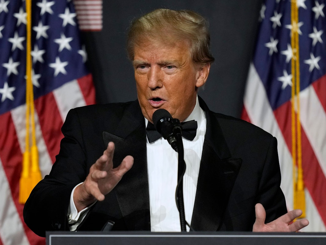 Donald Trump, ehemaliger Präsident der USA, spricht in Mar-a-Lago in Palm Beach, Florida.
