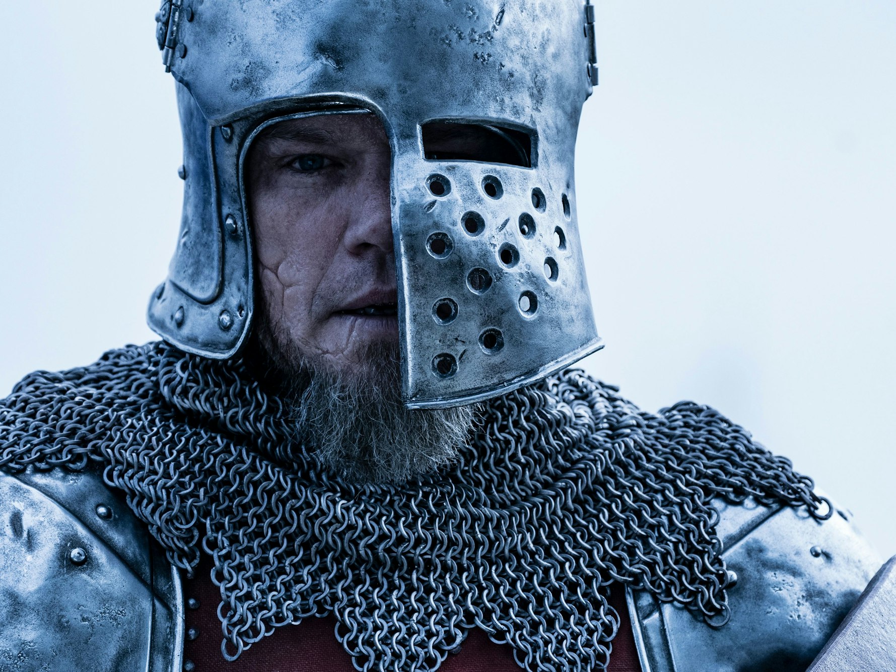 Matt Damon als Jean de Carrouges in einer Szene des Films "The Last Duel" (undatierte Filmszene). Der Film kommt am 14.10.2021 in die deutschen Kinos. (zu dpa-KORR Wenn Ritter in der #MeToo-Zeit landen: «The Last Duel» überrascht) +++ dpa-Bildfunk +++