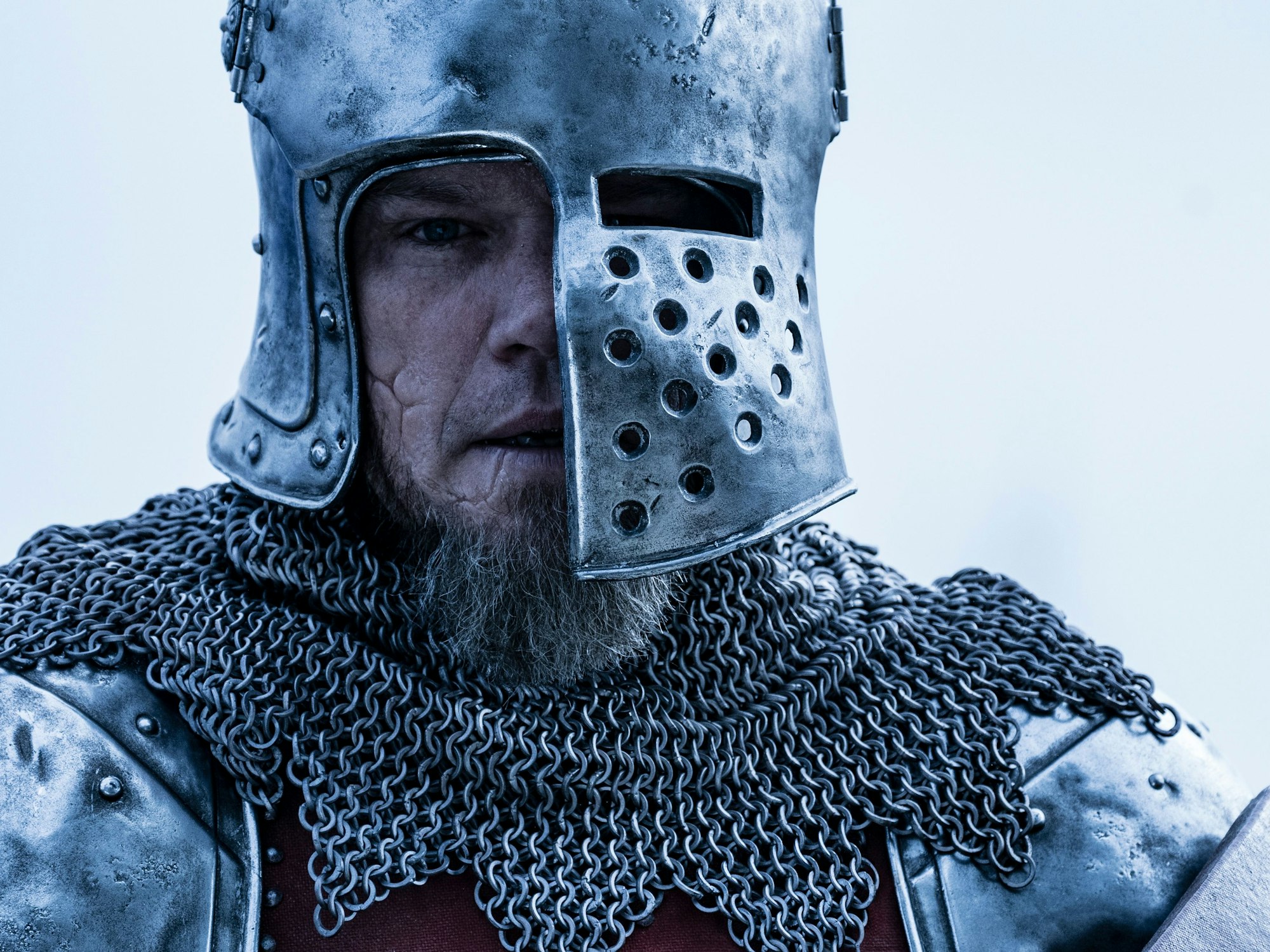 Matt Damon als Jean de Carrouges in einer Szene des Films "The Last Duel" (undatierte Filmszene). Der Film kommt am 14.10.2021 in die deutschen Kinos. (zu dpa-KORR Wenn Ritter in der #MeToo-Zeit landen: «The Last Duel» überrascht) +++ dpa-Bildfunk +++