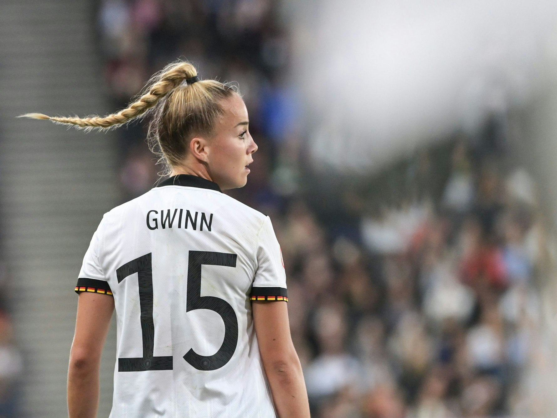 DFB-Nationalspielerin Giulia Gwinn im EM-Halbfinale der Frauen am 27. Juli 2022 gegen Frankreich (2:1).