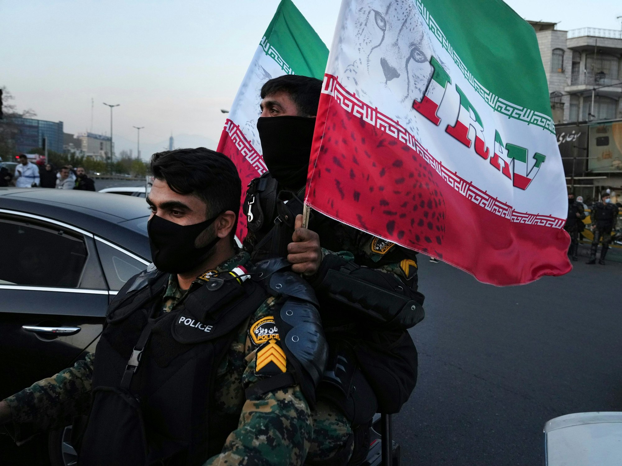 Polizisten in Teheran, Iran.