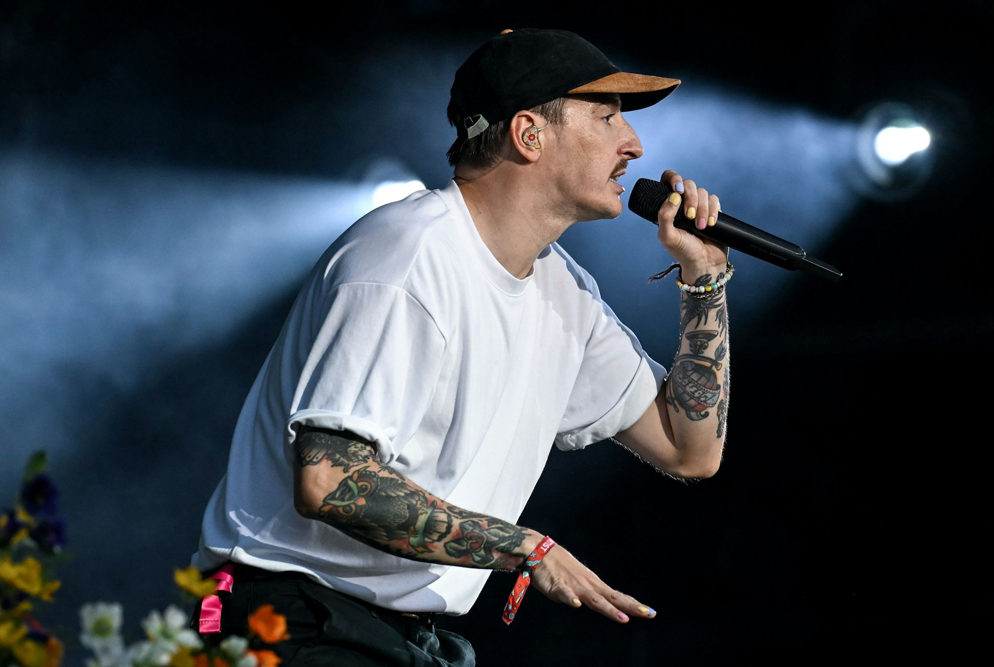 Der Rapper Casper (Benjamin Griffey) tritt auf dem Gelände des Lollapalooza Festivals am Berliner Olympiastadion auf. Die 6. Ausgabe des Musikfestivals in Berlin findet vom 24.09.2022 - 25.09.2022 statt. +++ dpa-Bildfunk +++