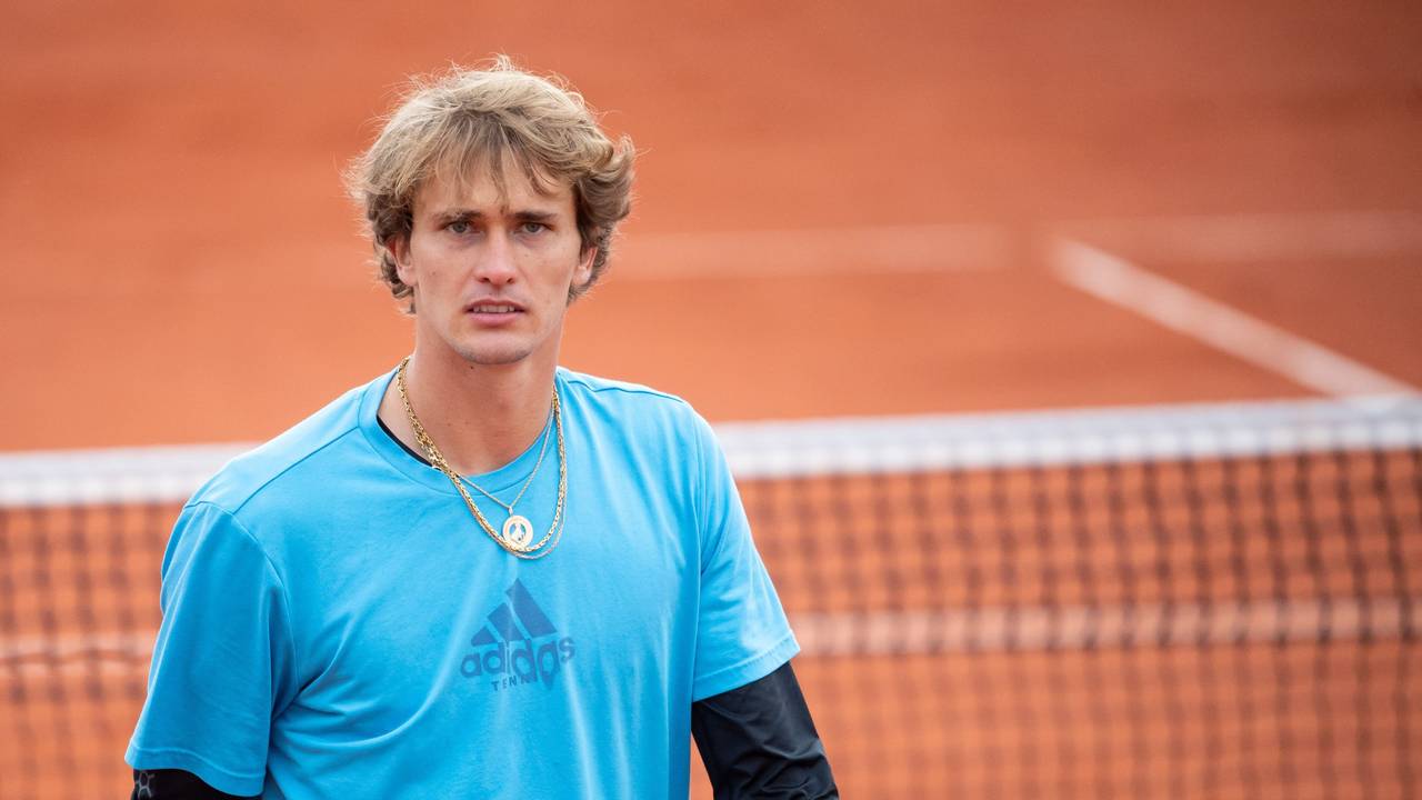 Alexander Zverev aus Deutschland in Aktion auf dem Trainingsplatz.