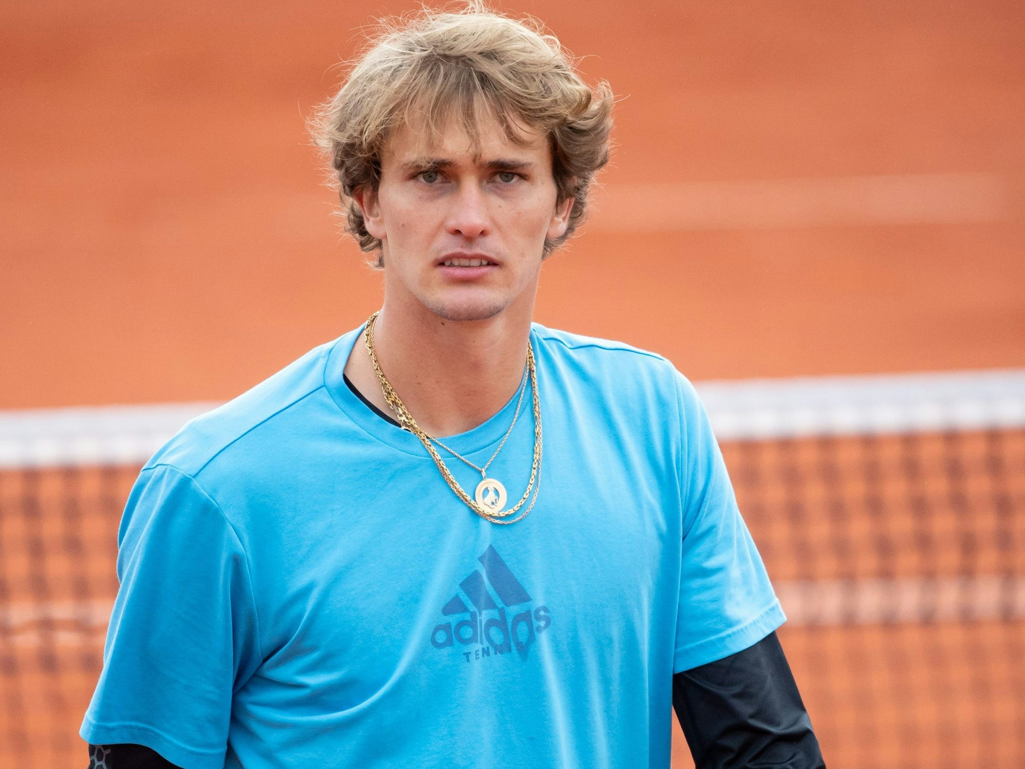 Alexander Zverev aus Deutschland in Aktion auf dem Trainingsplatz.