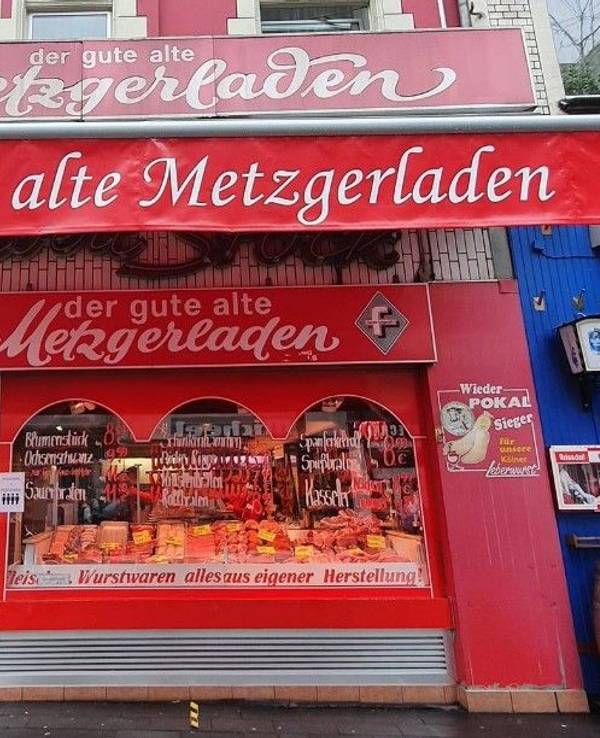 Die Metzgerei Stock auf der Neusser Straße in Köln-Nippes.