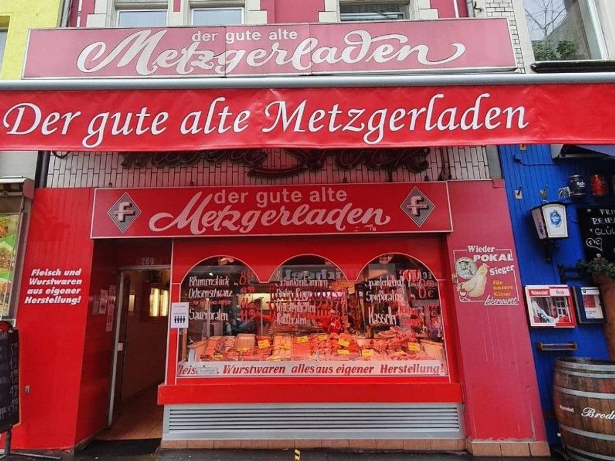 Die Metzgerei Stock auf der Neusser Straße in Köln-Nippes.