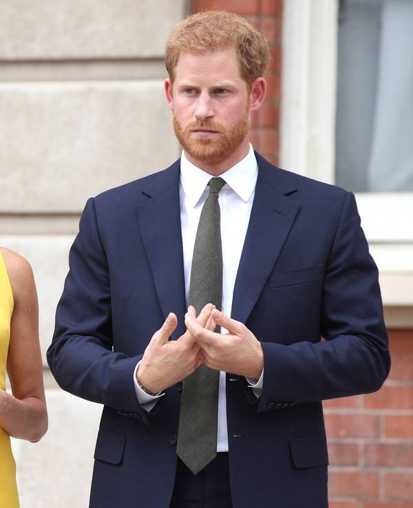 Prinz Harry von Großbritannien und seine Frau Meghan während eines Empfangs im Marlborough House.