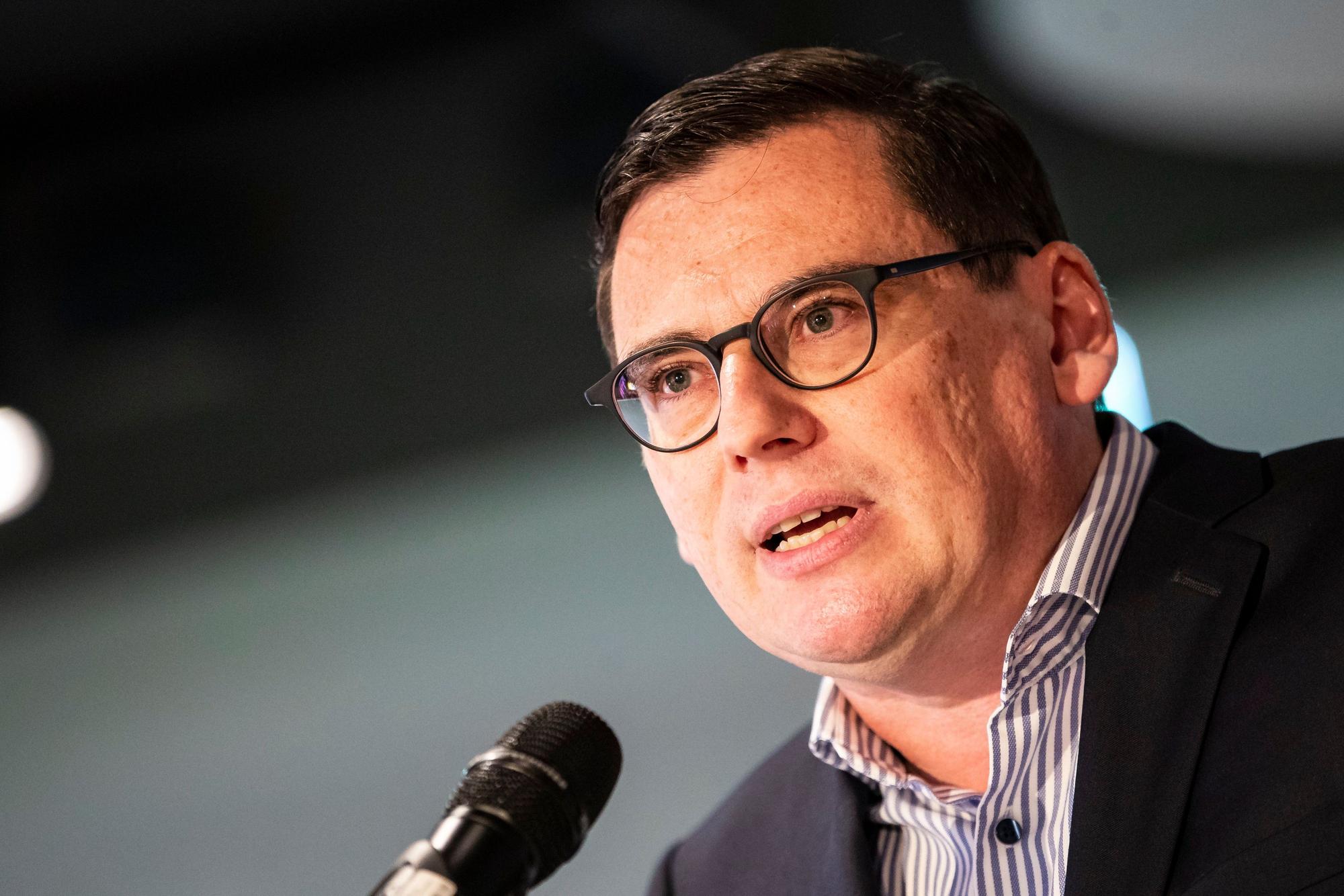 Oliver Leki, Finanzvorstand des SC Freiburg, spricht während der Eröffnung des Europa-Park Stadions am 7. Oktober 2021.