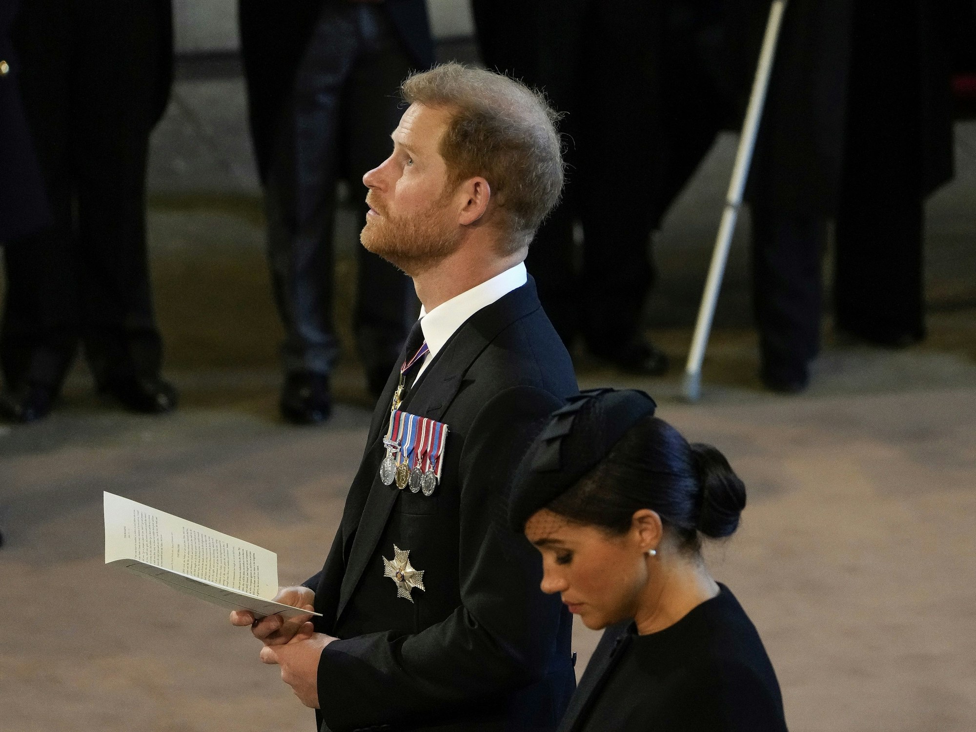 Harry, Herzog von Sussex, und Meghan, Herzogin von Sussex, während eines Gottesdienstes in der Westminster Hall.