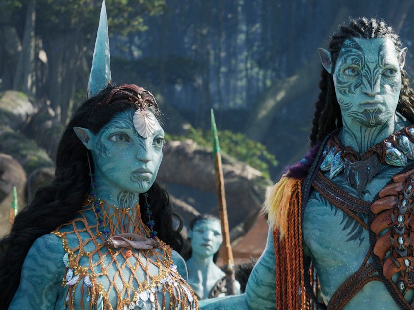 Ronal, Tonowari und der Metkayina-Clan in einer Szene von „Avatar – The Way of Water” von 2022. 2