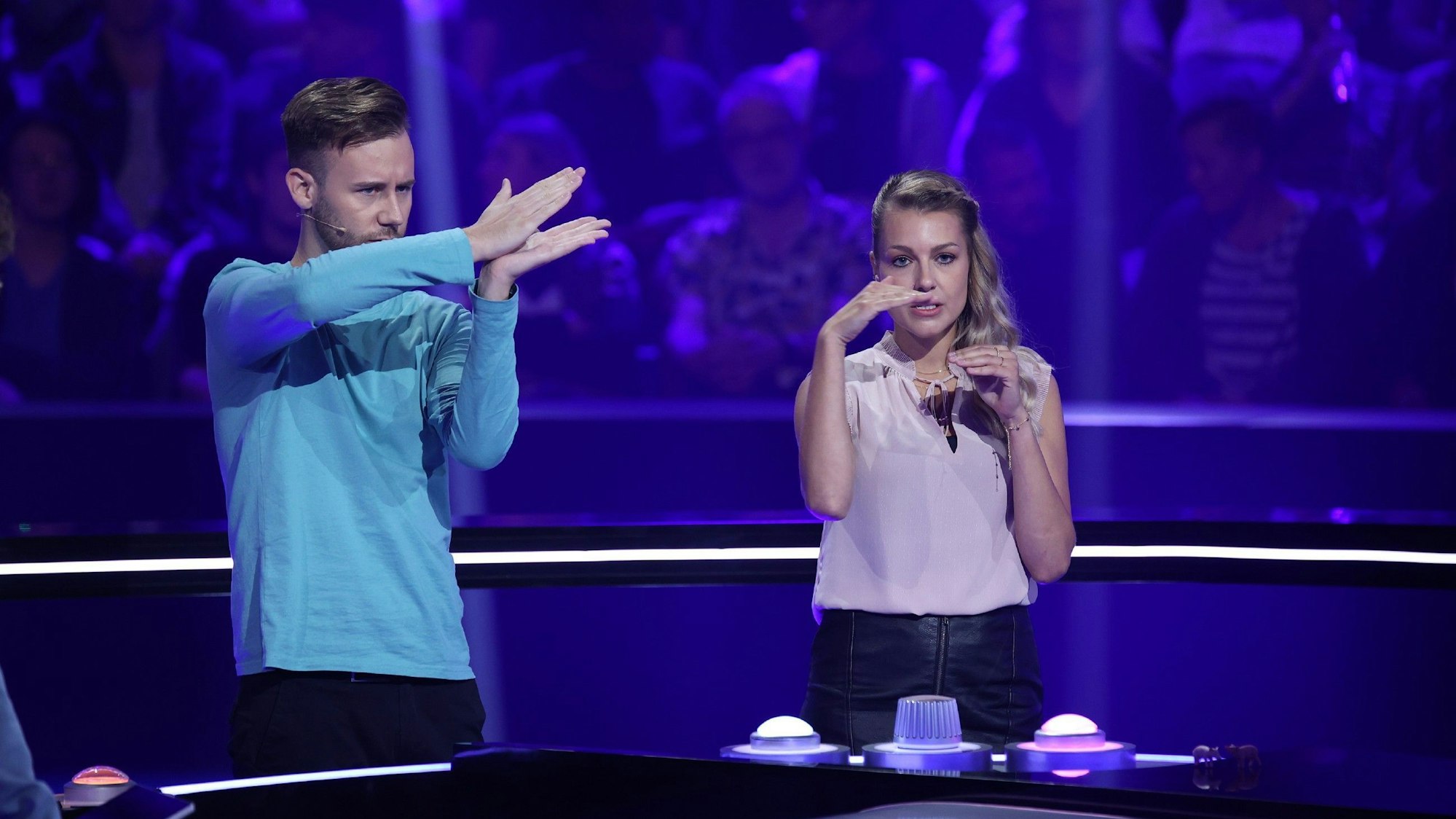 Die Kandidaten Leon und Vanessa
Die Verwendung des sendungsbezogenen Materials ist nur mit dem Hinweis und Verlinkung auf RTL+ gestattet.