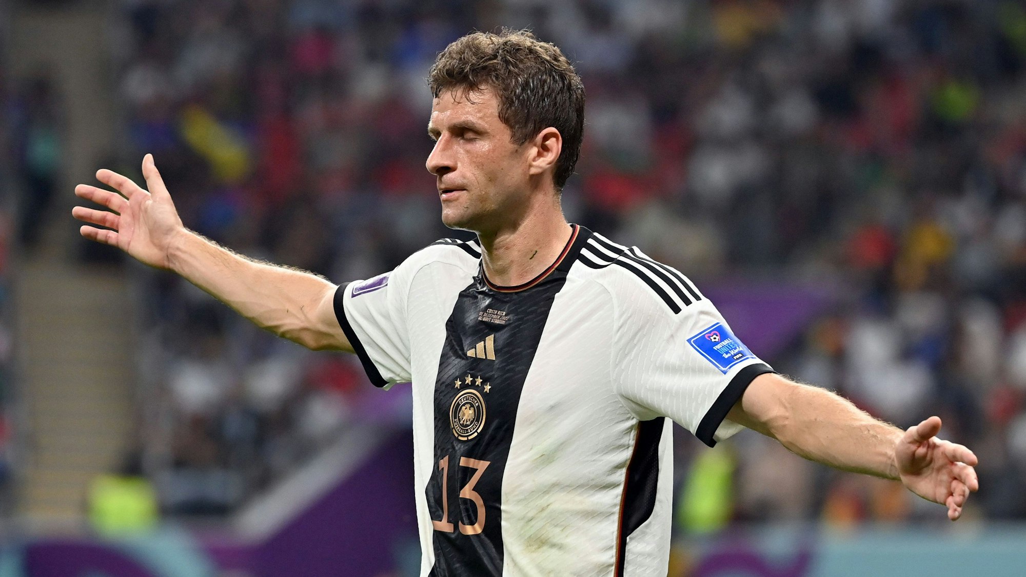 Thomas Müller hadert WM-Spiel gegen Costa Rica am 1. Dezember 2022.