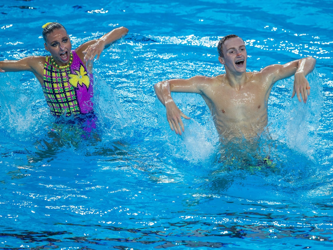 Aleksandr Maltest und Mikhaela Kalancha aus Russland beim Synchonsc