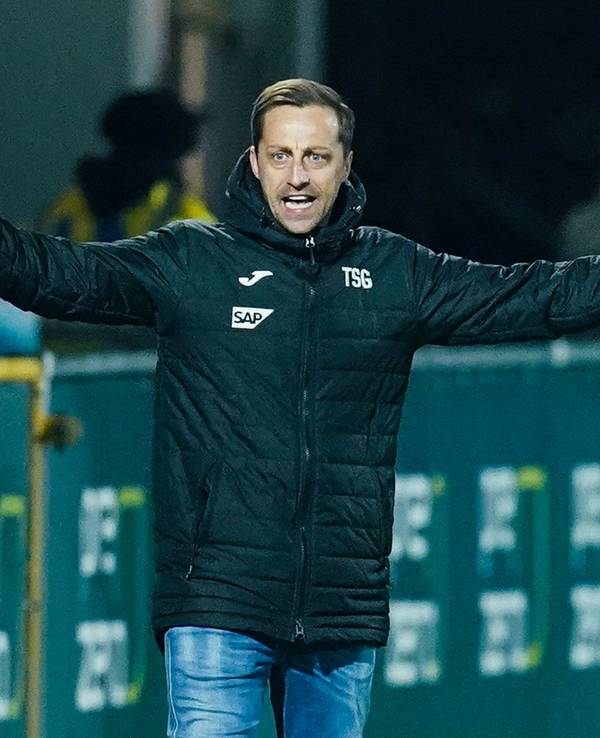 Hoffenheims Trainer Gabor Gallai gestikuliert.
