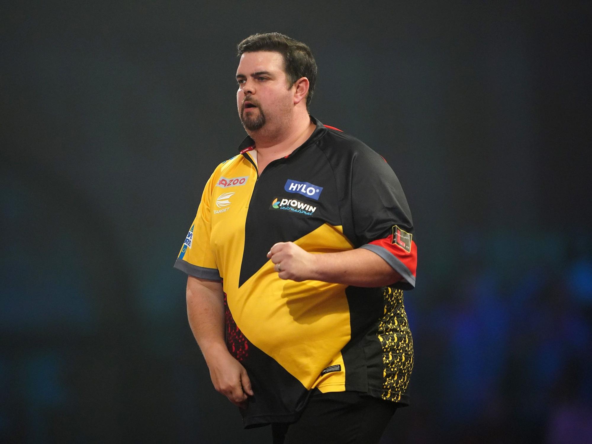 Gabriel Clemens ballt im WM-Viertelfinalspiel gegen Gerwyn Price die Faust.