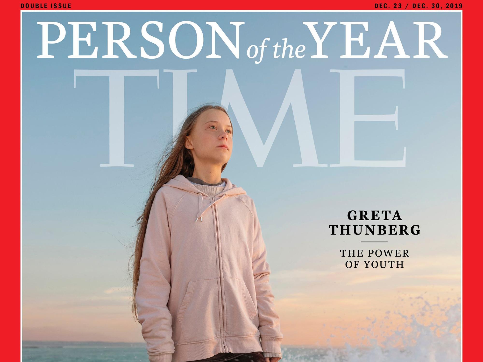 Greta Thunberg, Klimaaktivistin aus Schweden, ist 2019 auf dem Titel vom „Time Magazine“ zu sehen.