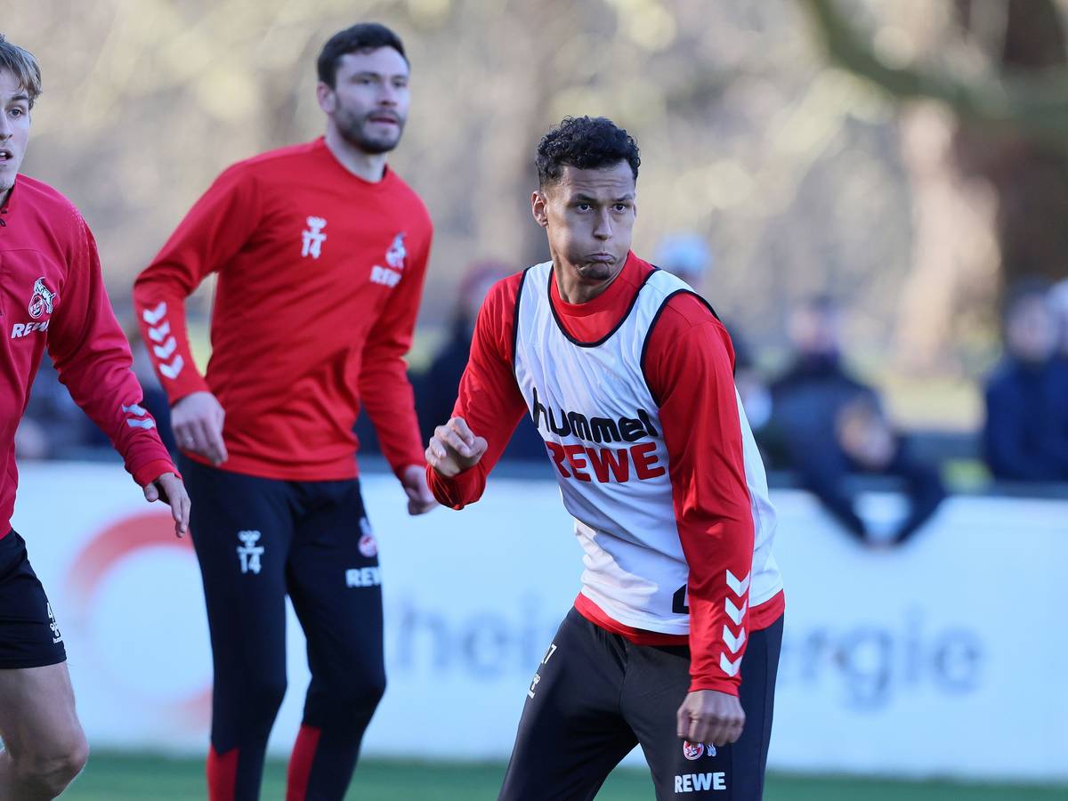 Die Spieler des 1. FC Köln beim Training: Timo Hübers, Jonas Hector und Davie Selke.