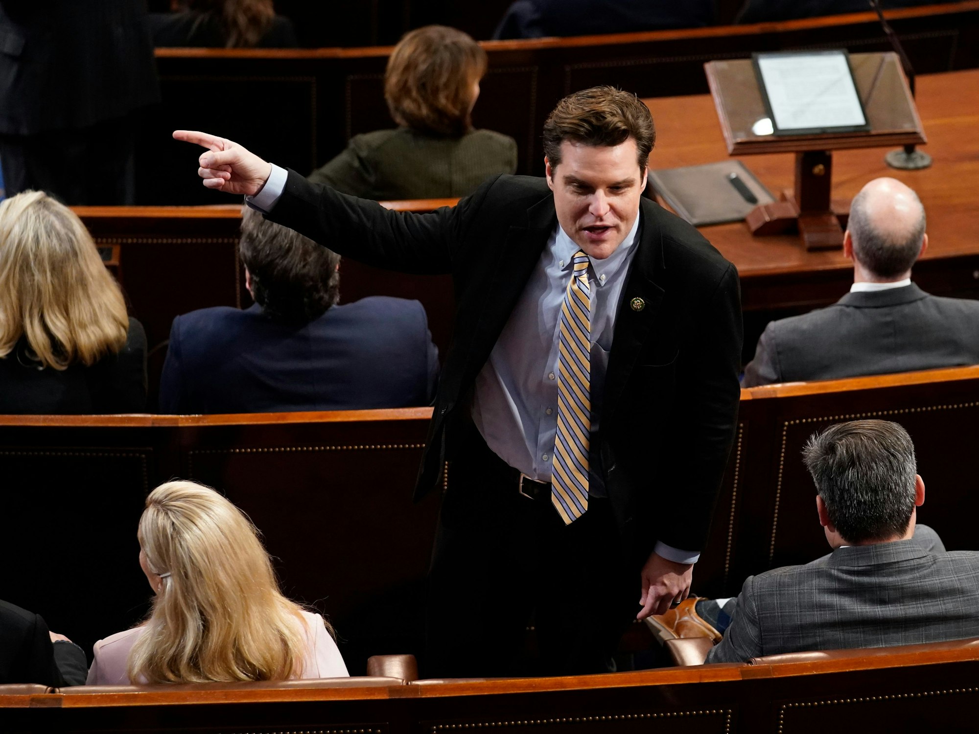 Matt Gaetz, Abgeordneter aus Florida, ist ein glühender Trump-Anhänger und verhindert eine Wahl von McCarthy zum Sprecher.