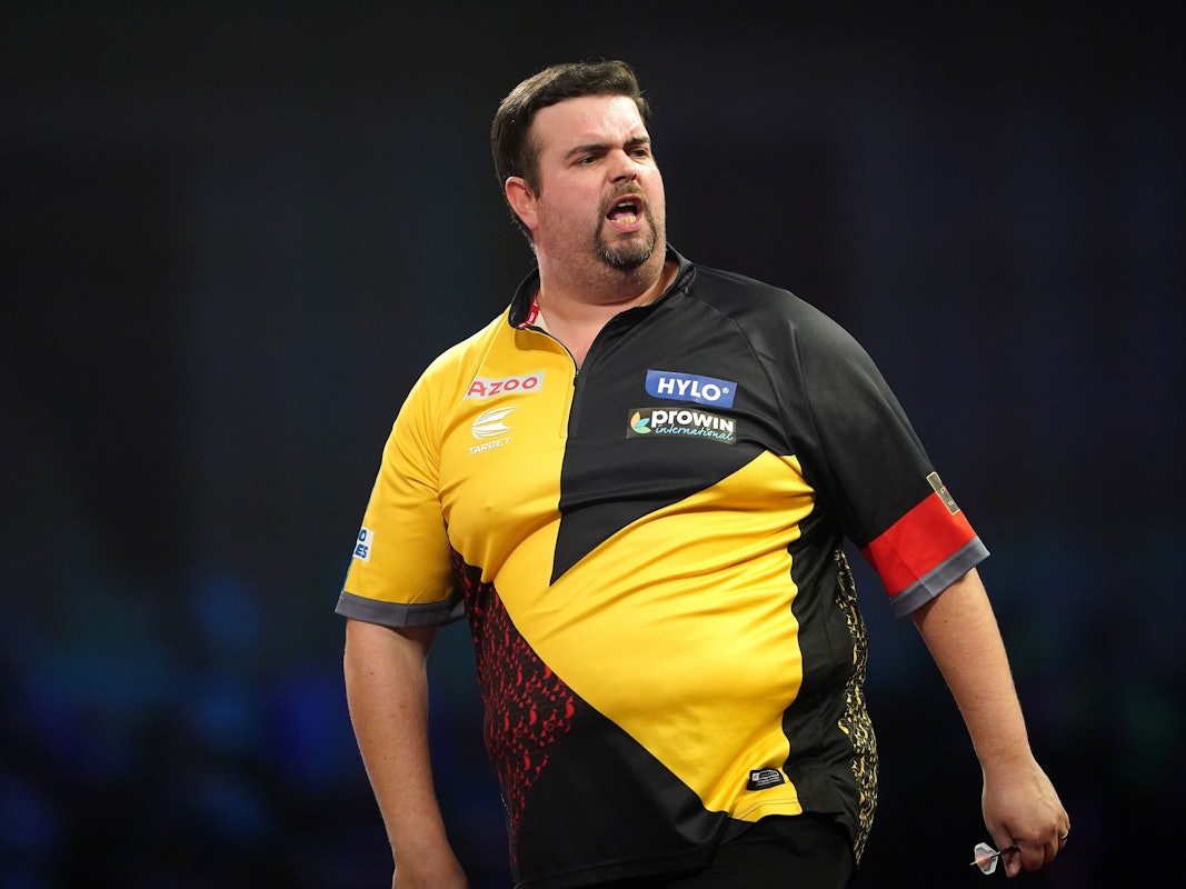 Gabriel Clemens bei der Darts-WM in London.
