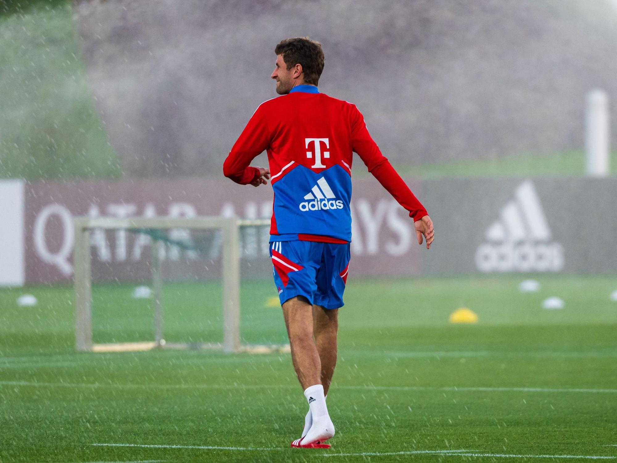 Thomas Müller im Trainingslager des FC Bayern München in Doha (Katar).
