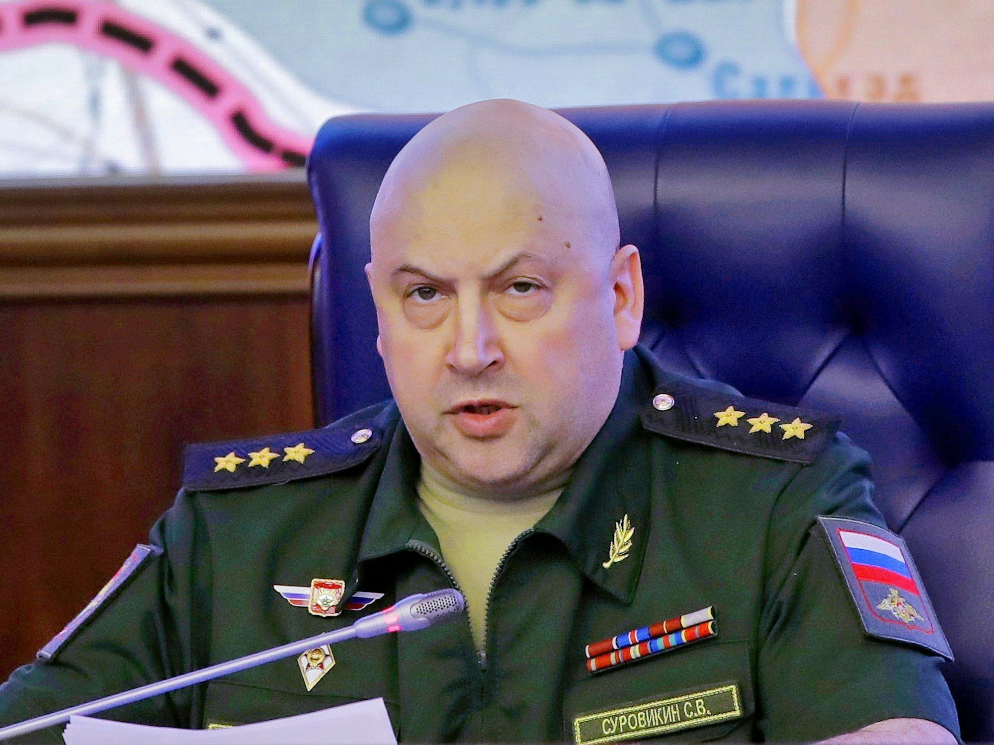 Sergej Surowikin am 9. Juni 2017 bei einem Briefing im Verteidigungsministerium in Moskau.