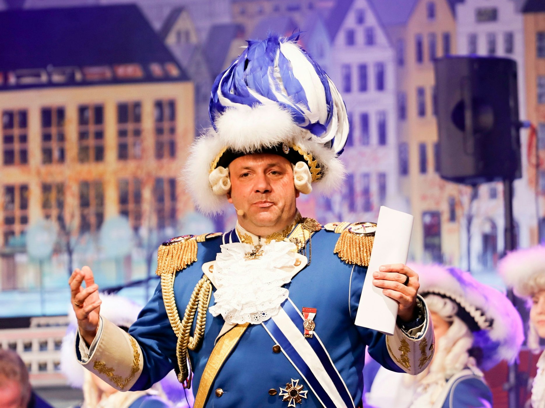 Björn Griesemann im Kölner Gürzenich: Der Präsident der Blauen Funken hielt am Montag (9. Januar) eine flammende Rede.