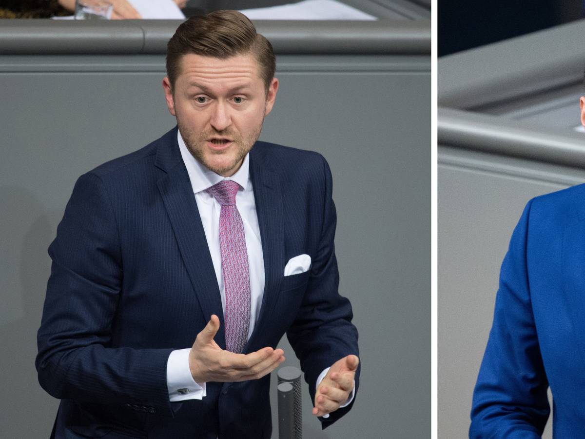 Die Bildkombo zeigt Wolfgang Stefinger (l, CSU) 2019 und Sepp Müller (CDU) am 2022 im Bundestag