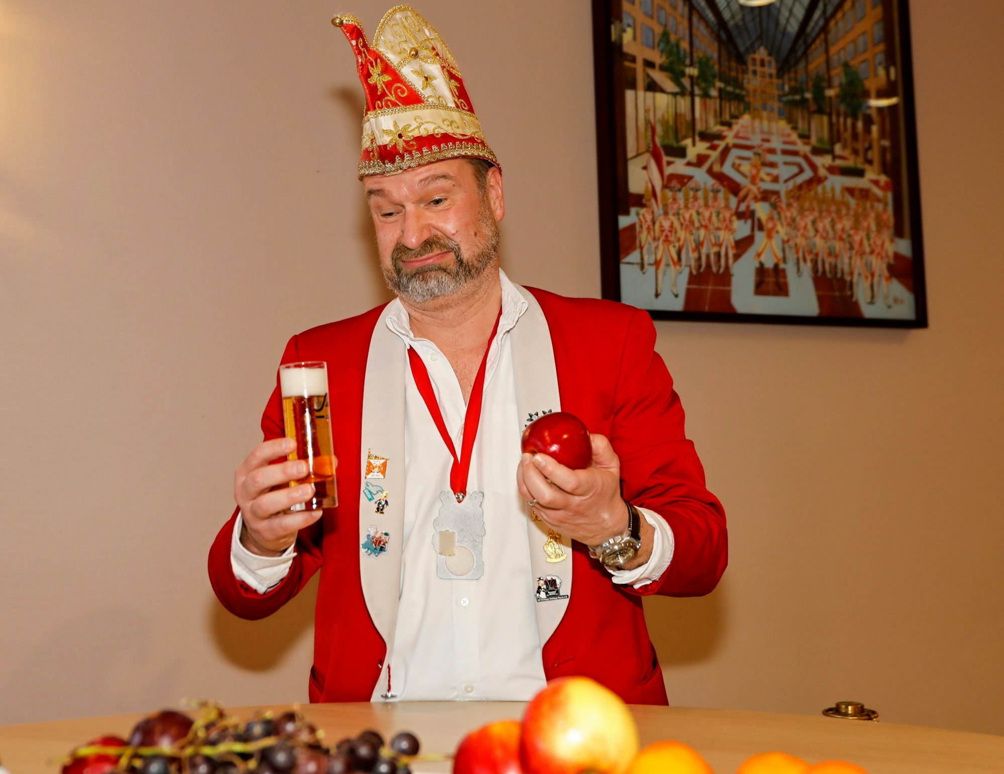 Volker Weininger konnte sich mit der Obstschale im Maritim nicht anfreunden.