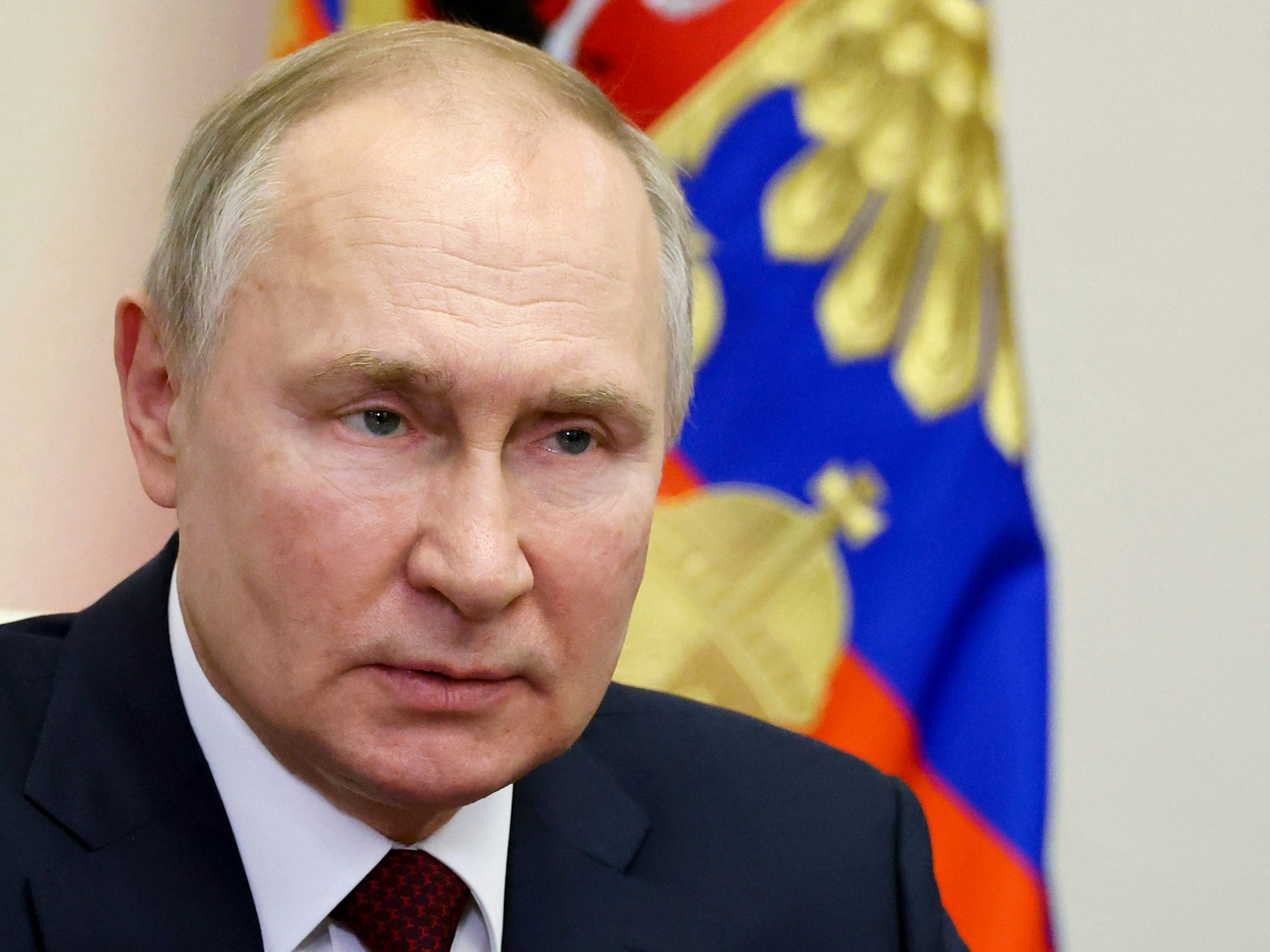 Der russische Präsident Wladimir Putin während einer Videokonferenz am 12. Januar 2023.