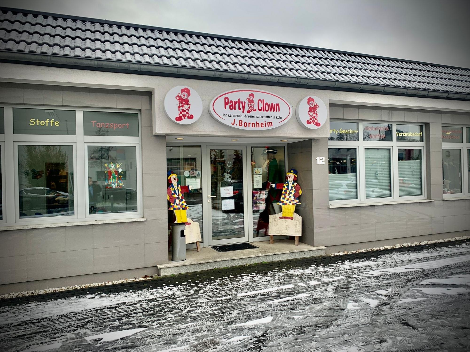 Das Geschäft Party Clown von vorne.