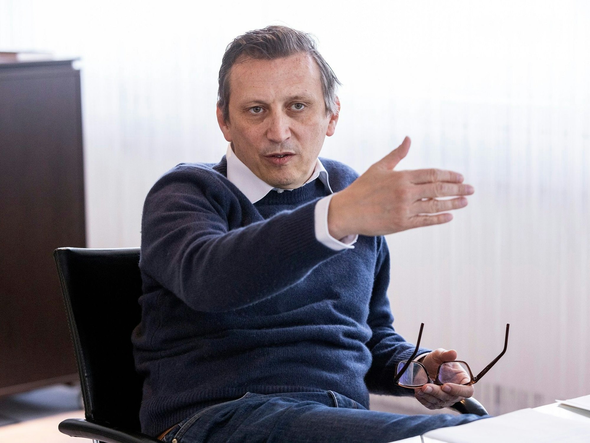 19.01.2023, Köln: Interview mit REWE-Chef Lionel Souque.
Foto: Michael Bause