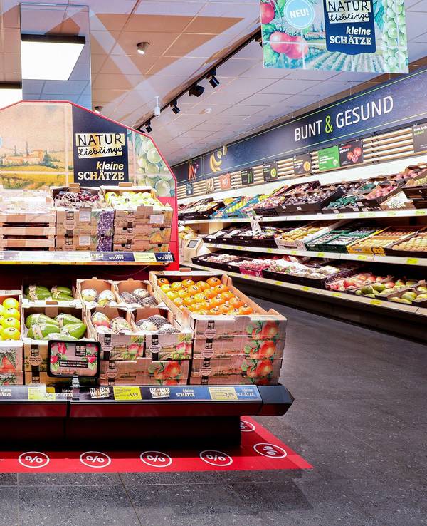 Das Handout von Aldi zeigt eine neue Filiale des Discounters in Langenfeld.