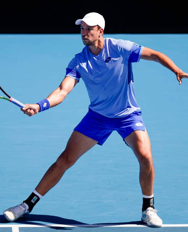 Andreas Mies ist bei den Australian Open in Aktion.