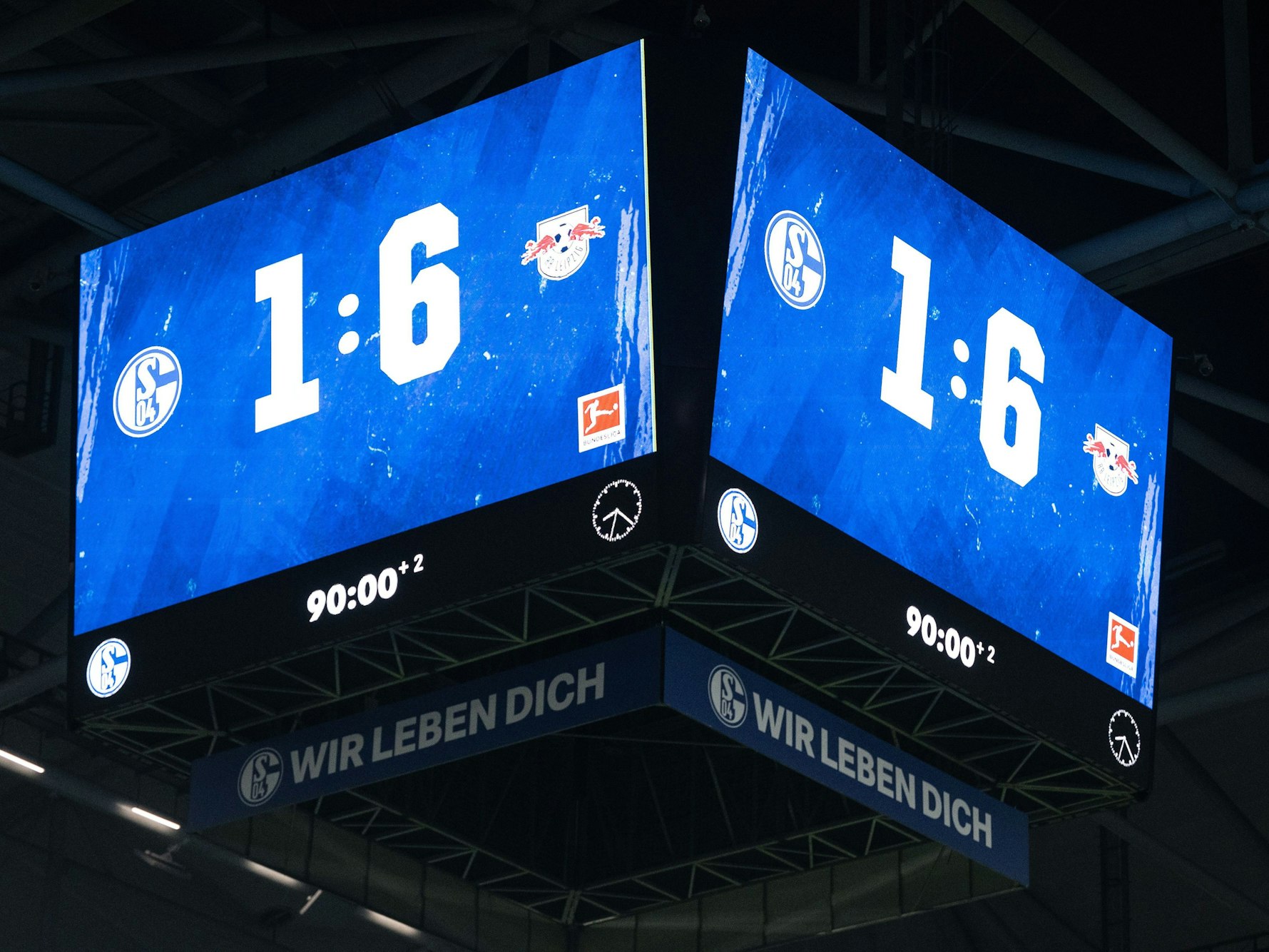 Schalkes Videowürfel zeigt das Endergebnis 1:6.