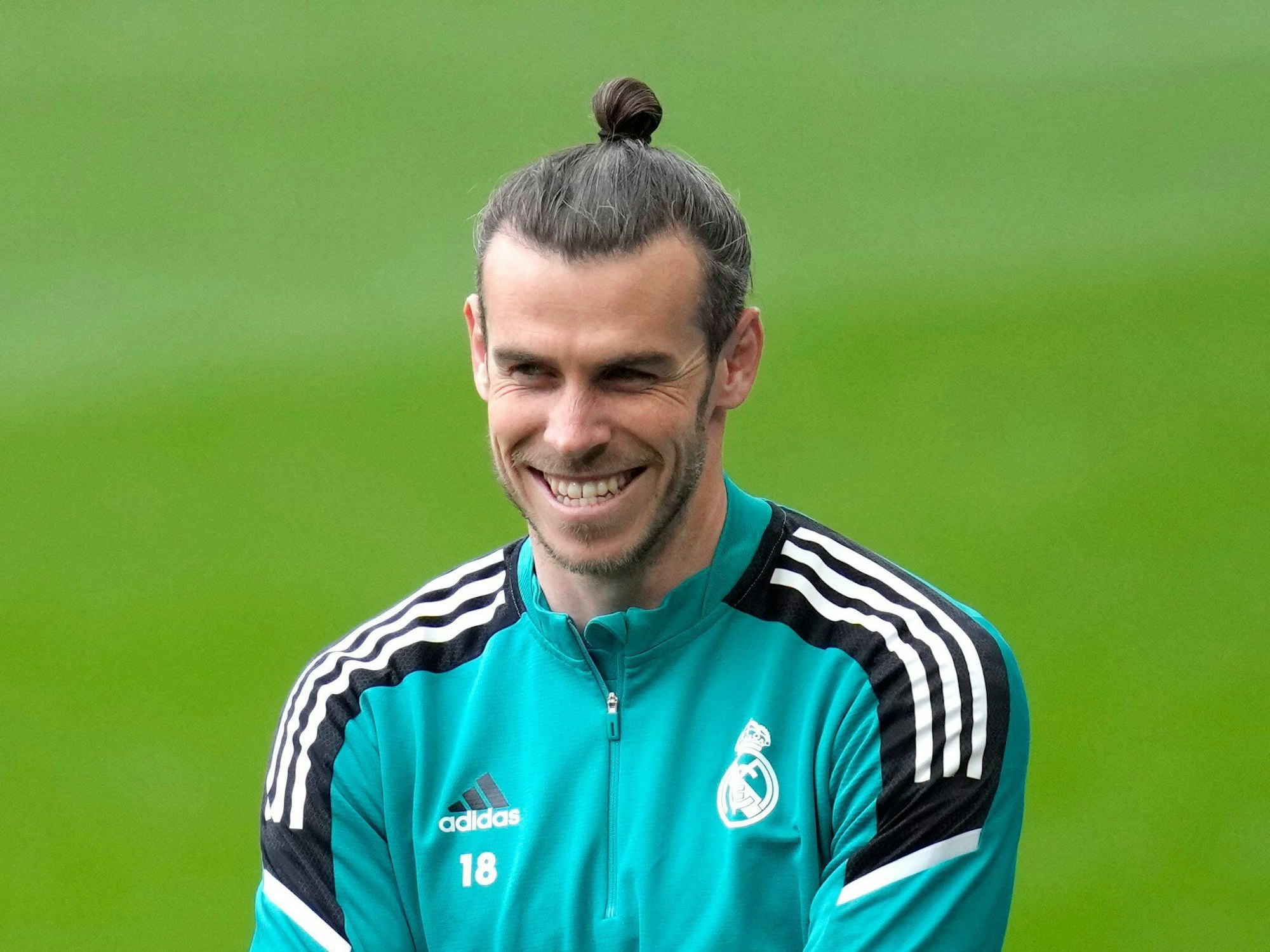 Gareth Bale von Real Madrid lächelt während einer Trainingseinheit.