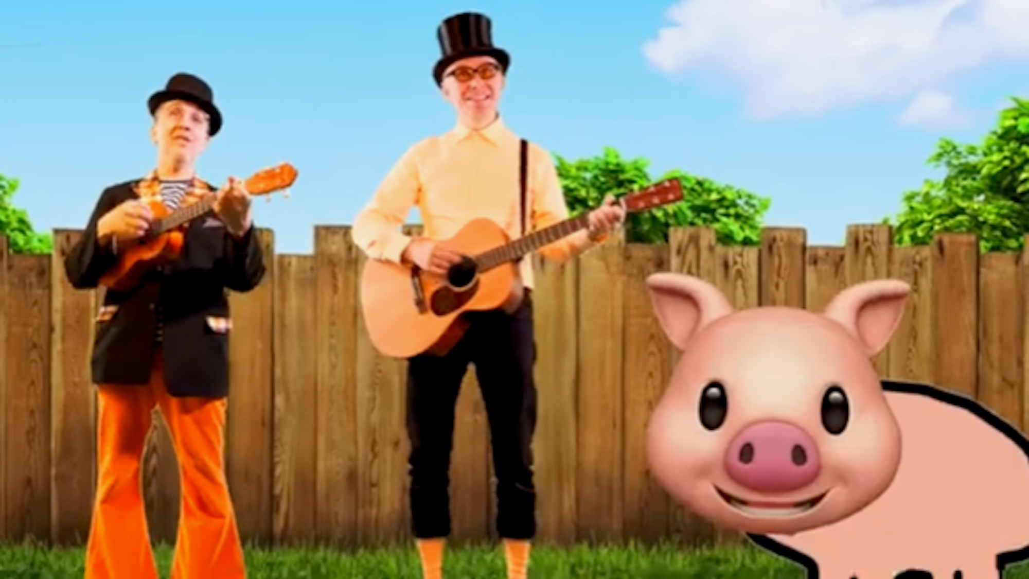 Das Gesangsduo Zwei Hillije in einem Musik-Video.