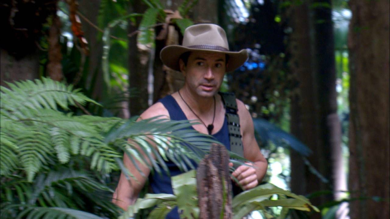 Tag 14 im Dschungelcamp. Lucas Cordalis ärgert sich darüber, das Gigi und Papis ihn nach der Dschungelprüfung allein im Wald zurückgelassen haben.