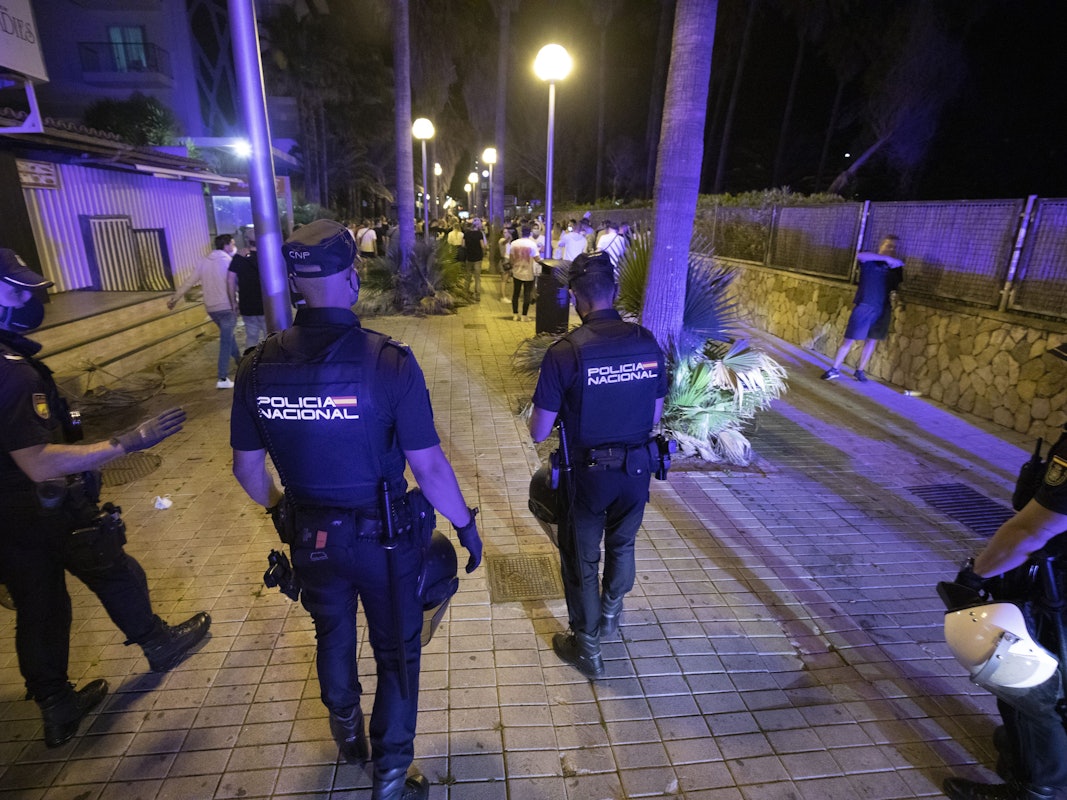 Die Nationalpolizei bei einem Einsatz in Palma de Mallorca