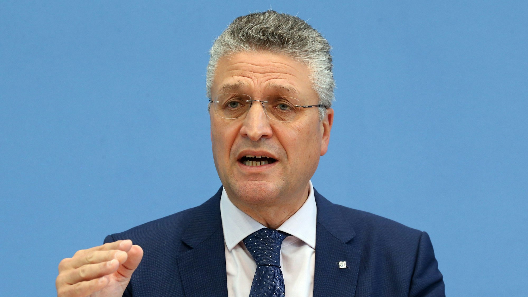 Lothar Wieler als Chef des RKI (Robert Koch-Institut) bei einer Pressekonferenz in Berlin.