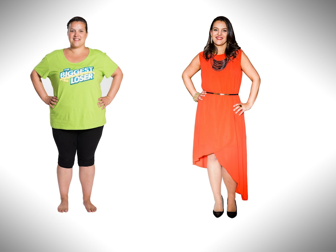 Das Handout zeigt Alexandra aus Wiesbaden – vor und nach der Sat.1-Show „The Biggest Loser“.