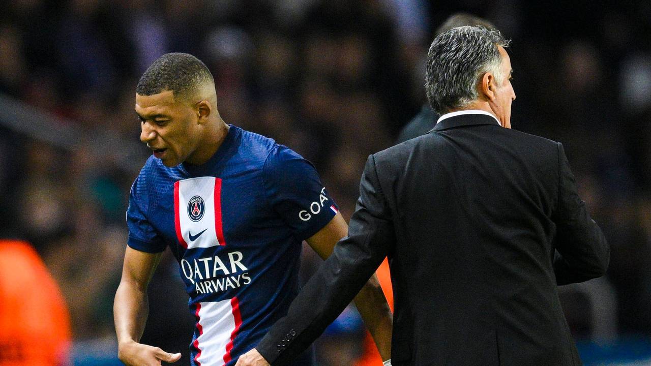 Kylian Mbappe und sein Trainer Christophe Galtier.