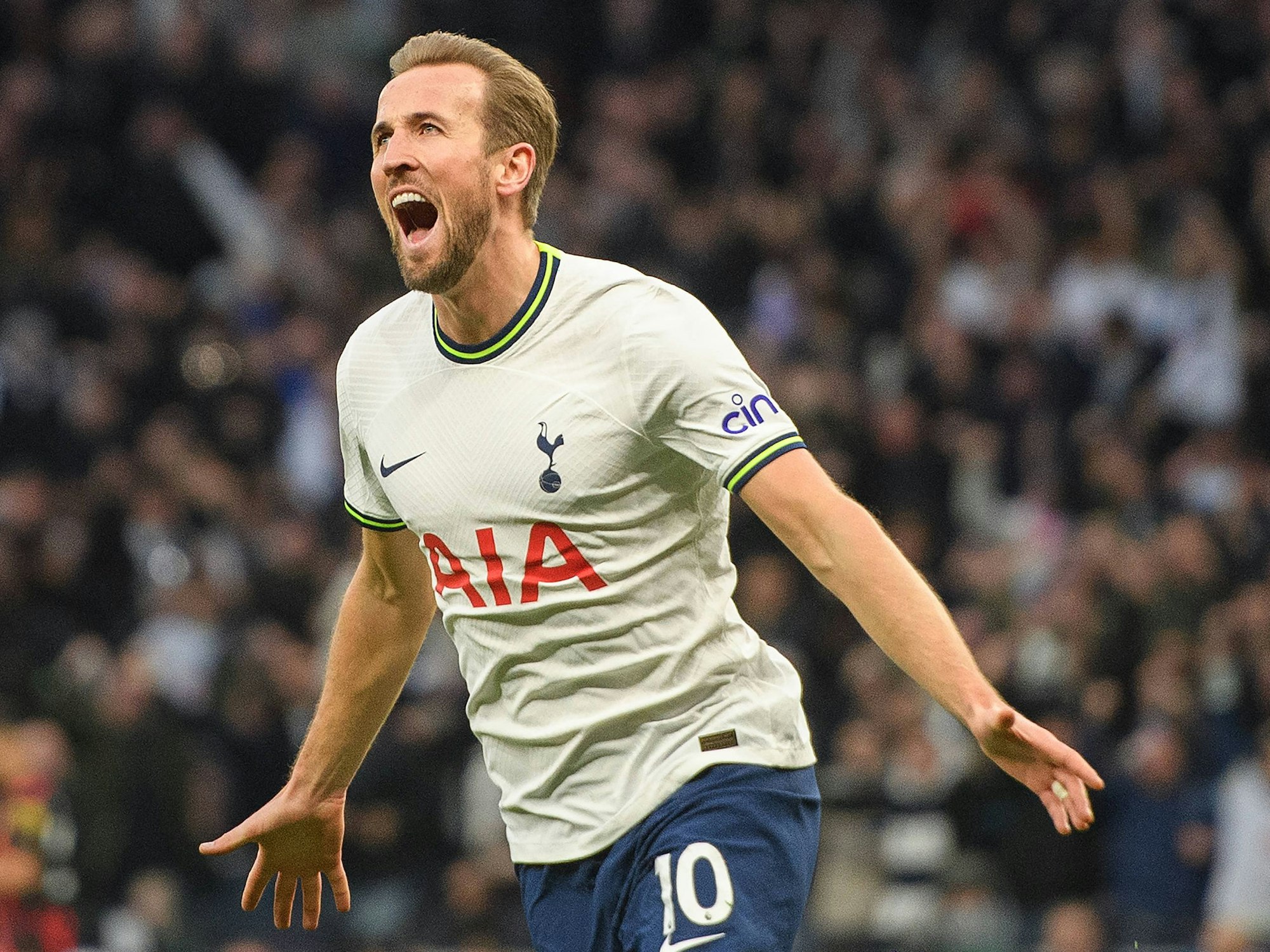 Harry Kane feiert seinen Tor-Rekord für die Tottenham Hotspurs. Er erzielte 267 Treffer.