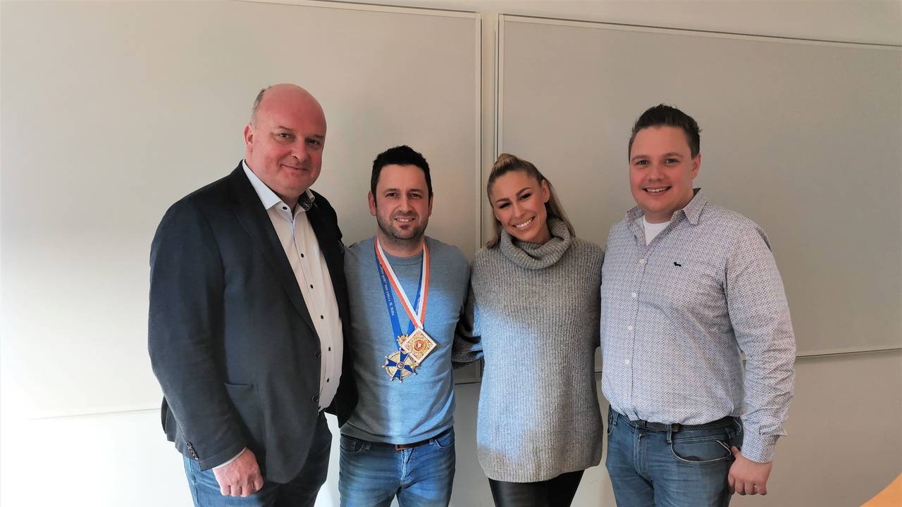 Markus Wallpott, Dominik Becker, Linda Teodosiu, Michael Gerhold beim Podcast Kölsch & Jot.