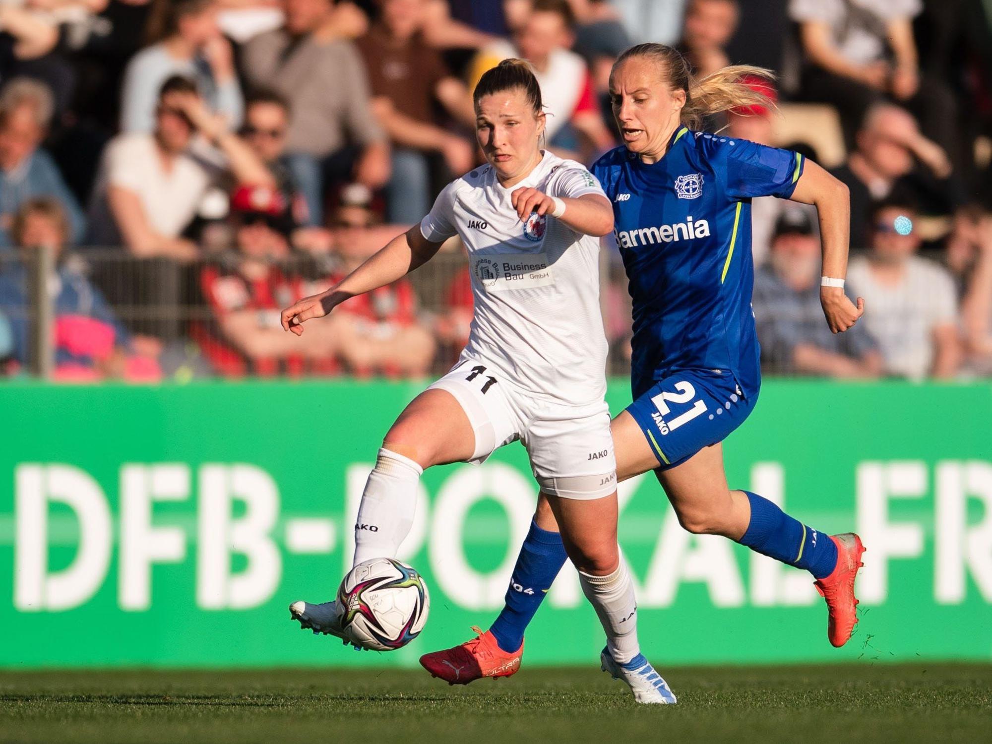 Dina Orschmann im Trikot von Turbine Potsdam. Die 25-Jährige kehrt mit ihrer Zwillingsschwester Katja zu Union Berlin zurück.