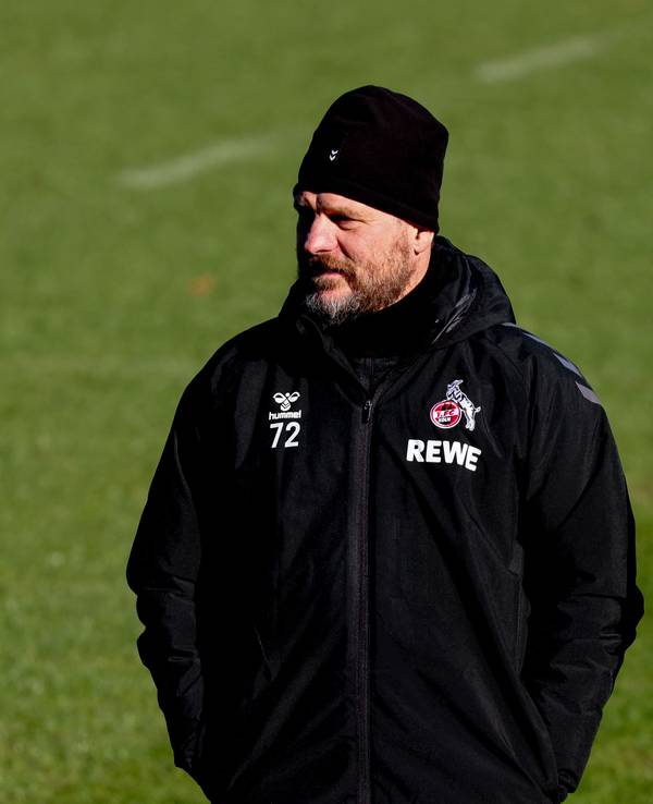 Steffen Baumgart steht beim 1. FC Köln auf dem Trainingplatz.