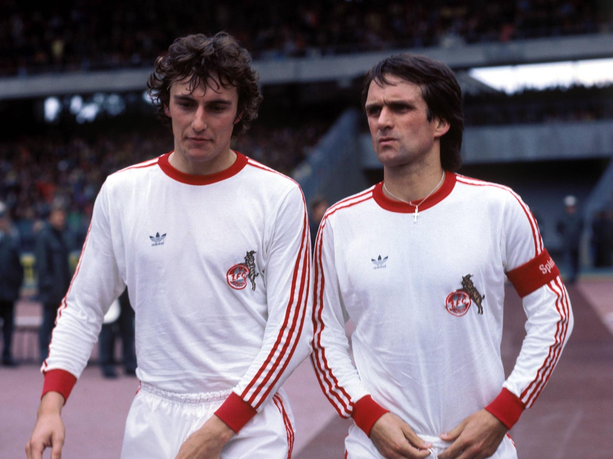 Dieter Müller (li.) und Wolfgang Overath (1. FC Köln).