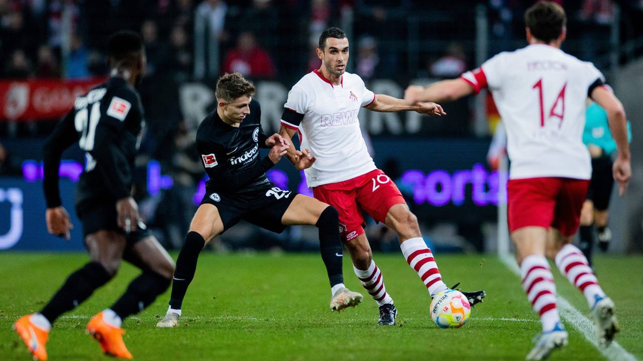 Ellyes Skhiri und Jonas Hector im Bundesligaspiel gegen Eintracht Frankfurt.